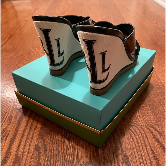 Vintage Ralph Lauren monogrammed wedges. Like new. Size 8 - Picture 3 of 5